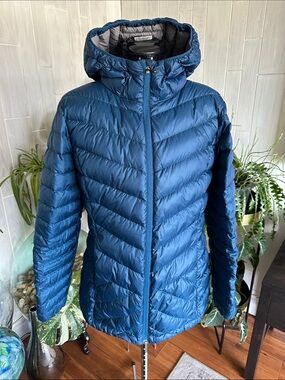 Lole Women's Blue Hooded Packable Puffer Jacket